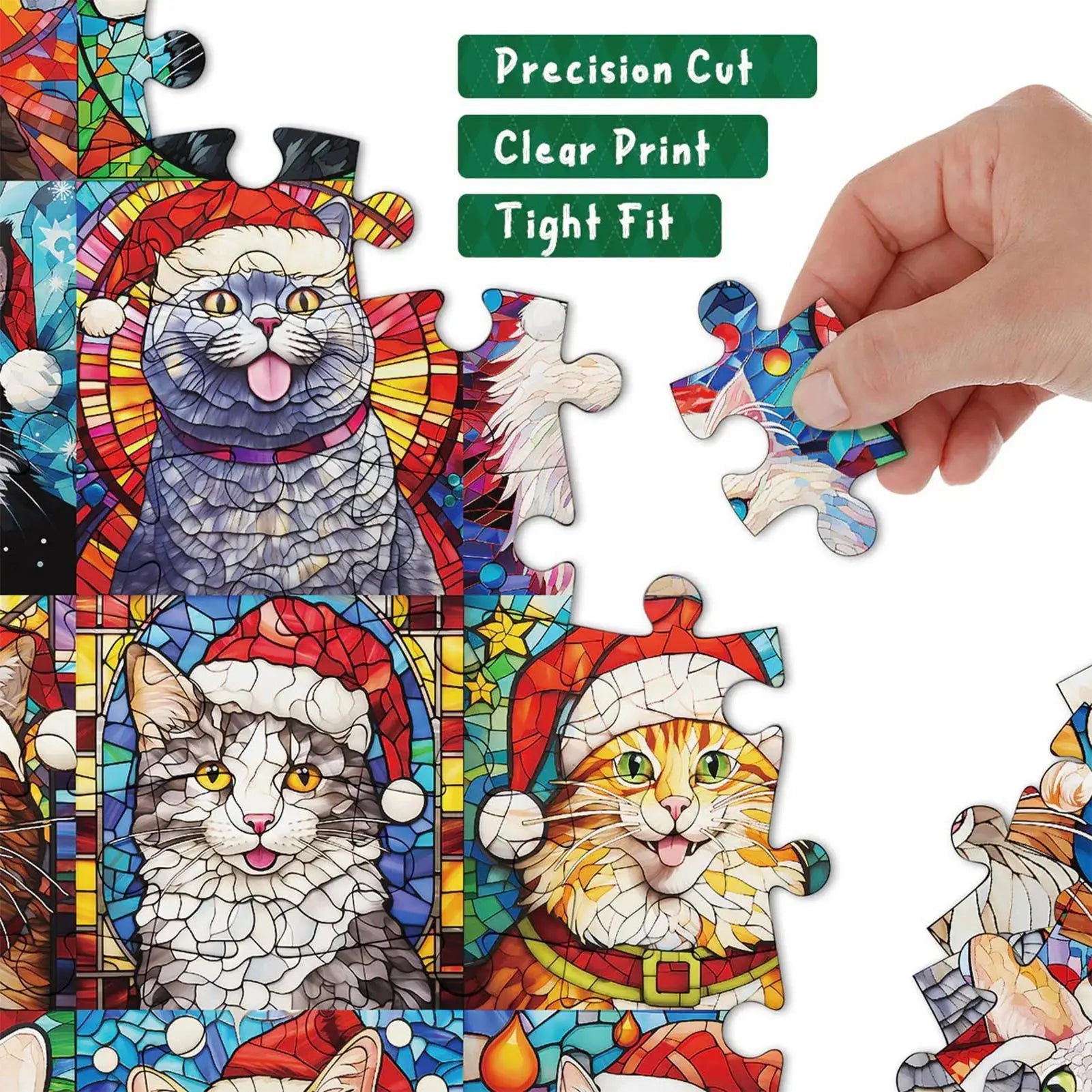 Christmas Advent Calendar Jigsaw Puzzle 1000 Cat Animal 24 Days
