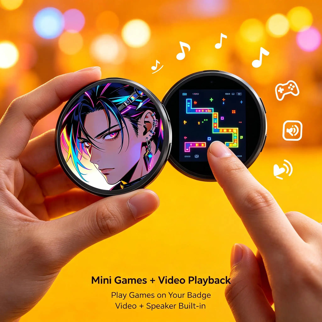 Dynamic Electronic Badge HD Touch Screen Digital Photo Display Pin
