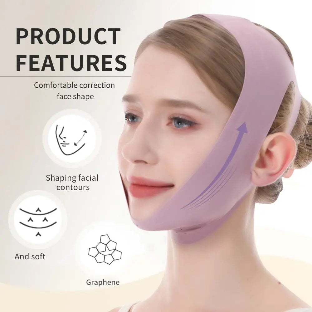Portable Breathable Face Lifting Belt Resuable V Shaped Double Chin Zpaxo