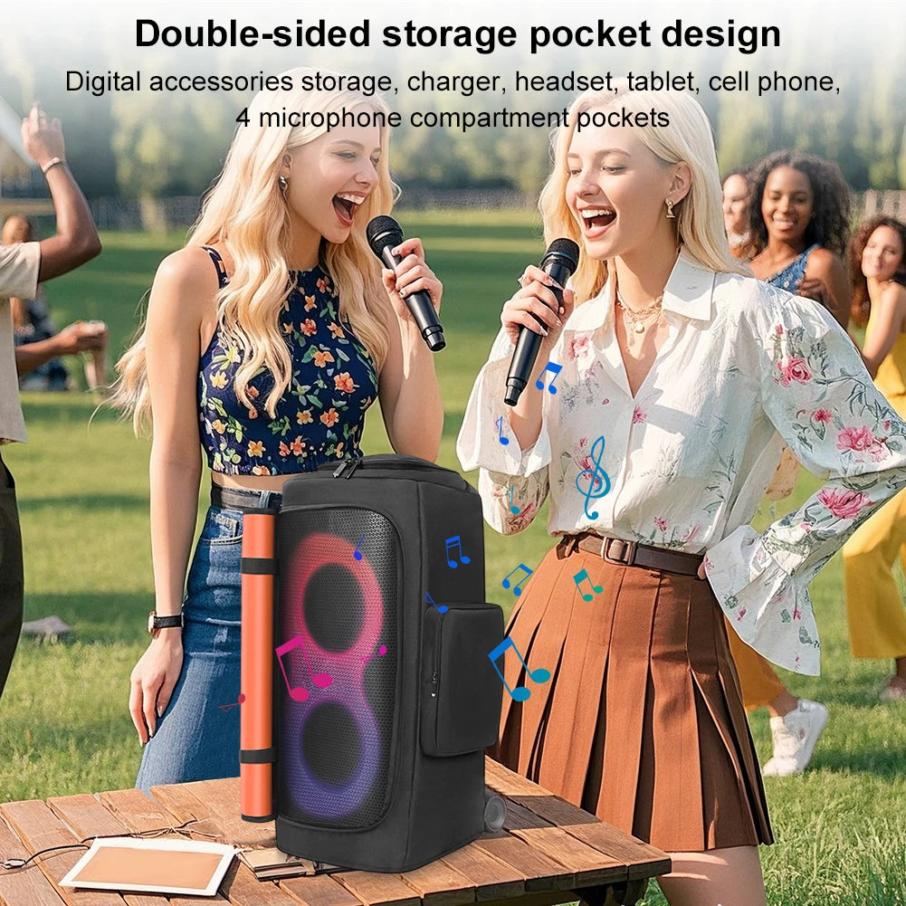 Portable Speaker Dust Case with Mic Pocket Double-Sided Speaker Storage Bag Speaker Carry Bag for JBL PARTYBOX 310/320 Accessory Zpaxo