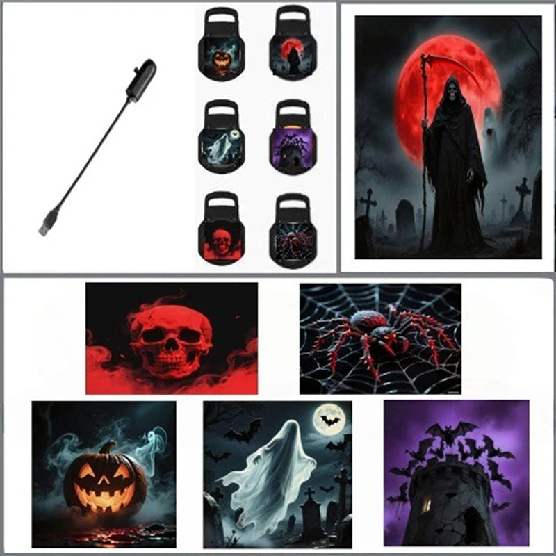 Skull Projection Lamp 4 6 Switchable Pattern Design Led Night Light Zpaxo