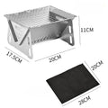 New Mini Outdoor Folding Barbecue Stove Stainless Steel Convenient Card Type Firewood Stove Barbecue Grills Rack Household Stove Zpaxo Stove