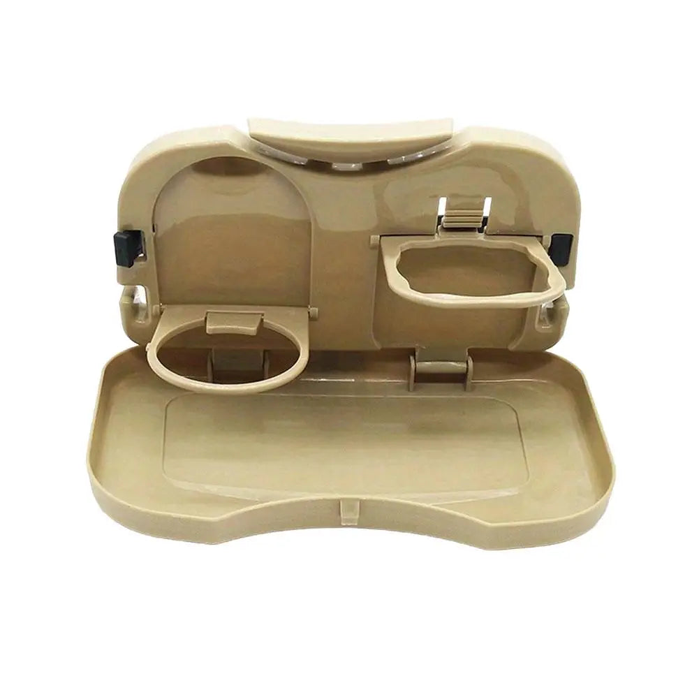 Foldable Car Backseat Tray Table with Cup Holder & Storage Car Backseat Tray Zpaxo Kahki