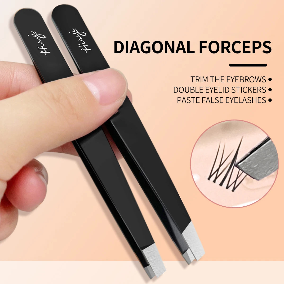 HISYI Eyebrow Tweezers Stainless Steel Slanted Clippers Fine Hair Remover Beauty Makeup Tool for Eye Brow Hair Removal Zpaxo