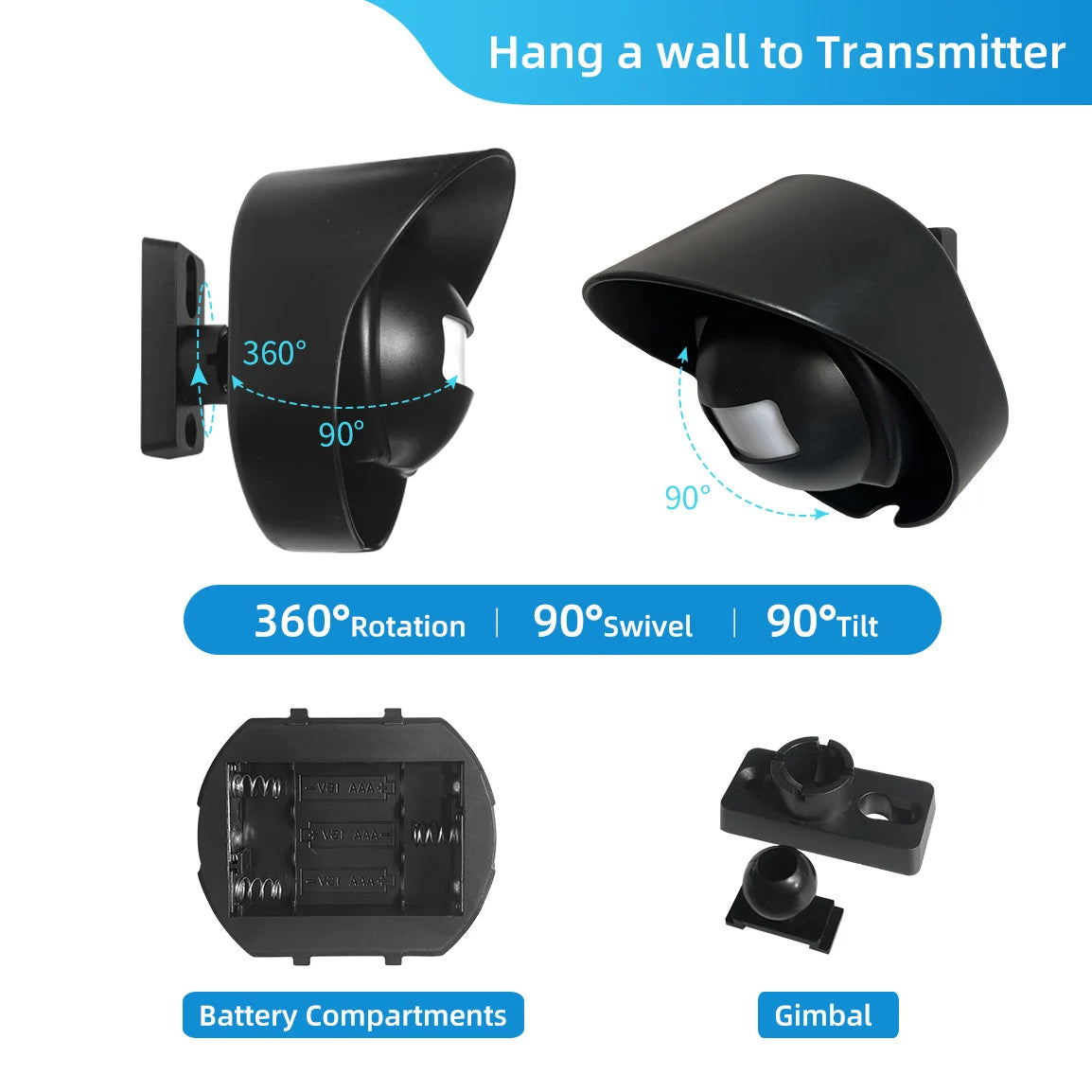 Wireless Home Security Driveway Alarm Motion Sensor Detect Alarm Store Door Entry Chime Doorbell 38 Tones & 328ft Wireless Range Zpaxo