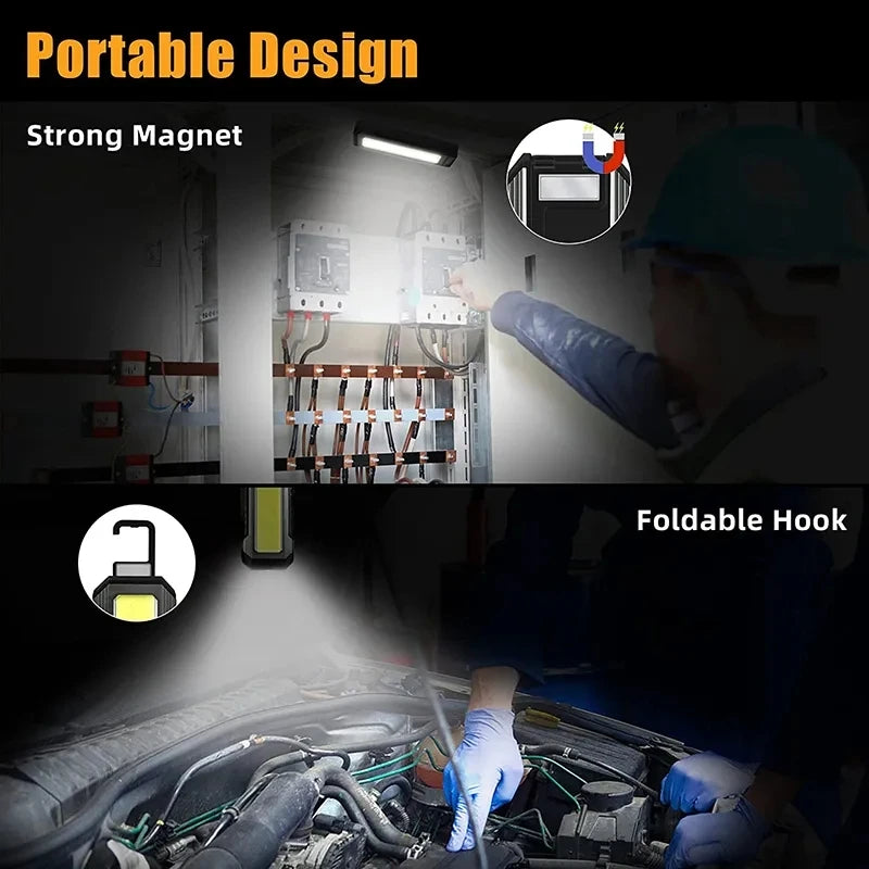 KDULIT Magnetic COB LED Work Light – 1000lm, 4000mAh, IPX6