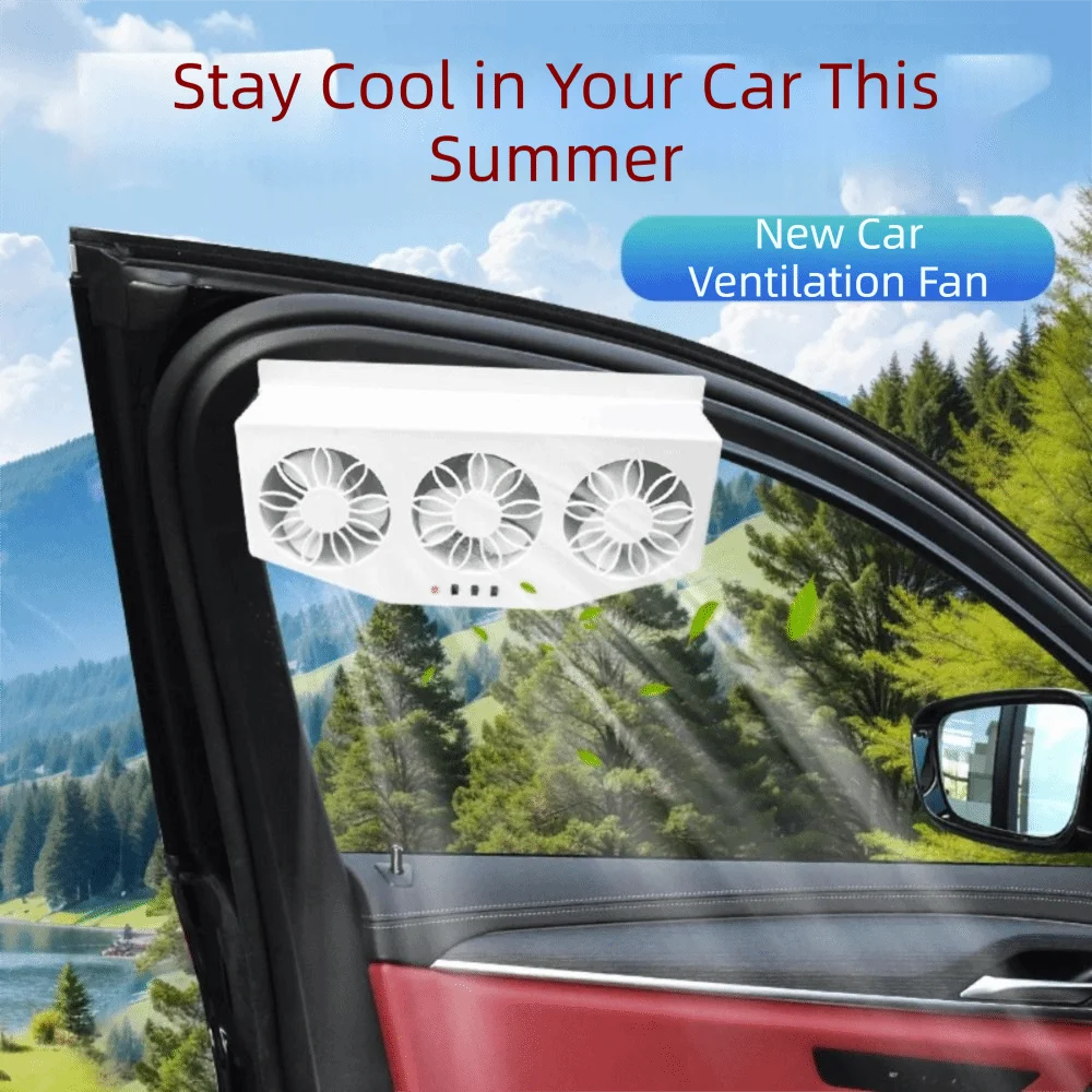 Solar Powered Car Ventilator Low Energy Consumption Continuous Zpaxo