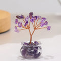 Office Desk Decor Cartoon Style Feng Shui Decoration Natural Yellow Crystal Money Tree Mini Ornament With Red Agate Zpaxo Purple