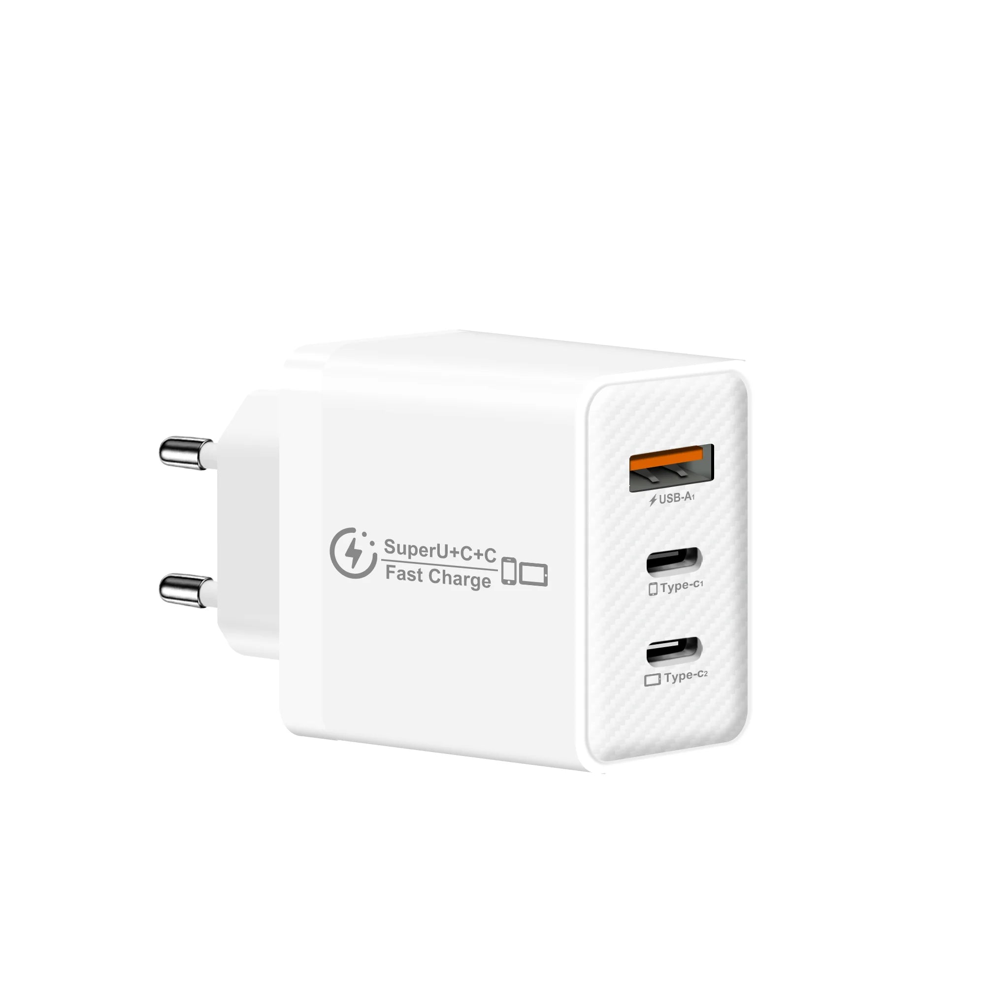 3-in-1 48W USB-C Fast Wall Charger – iPhone, Samsung, Android USB-C Wall Charger Zpaxo EU WHITE