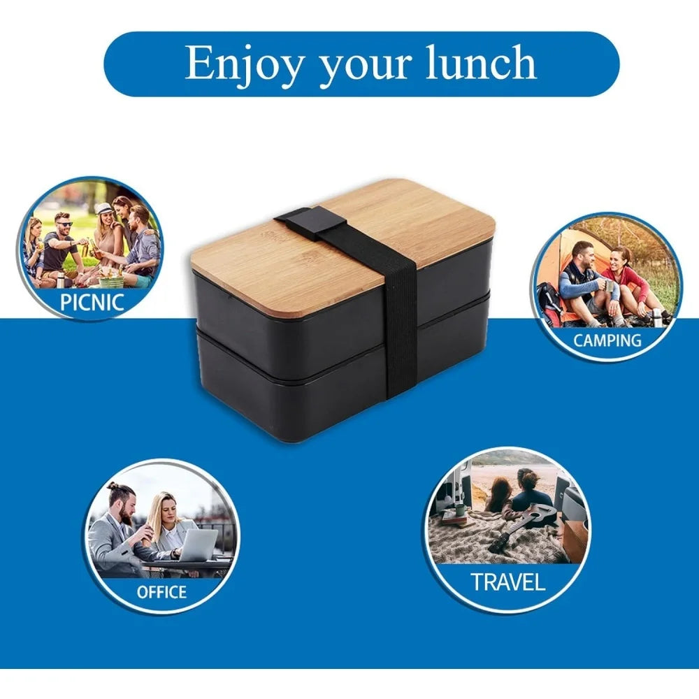 Lunch Box Meal Container Cutlery Microwave Safe Features Stackable Zpaxo