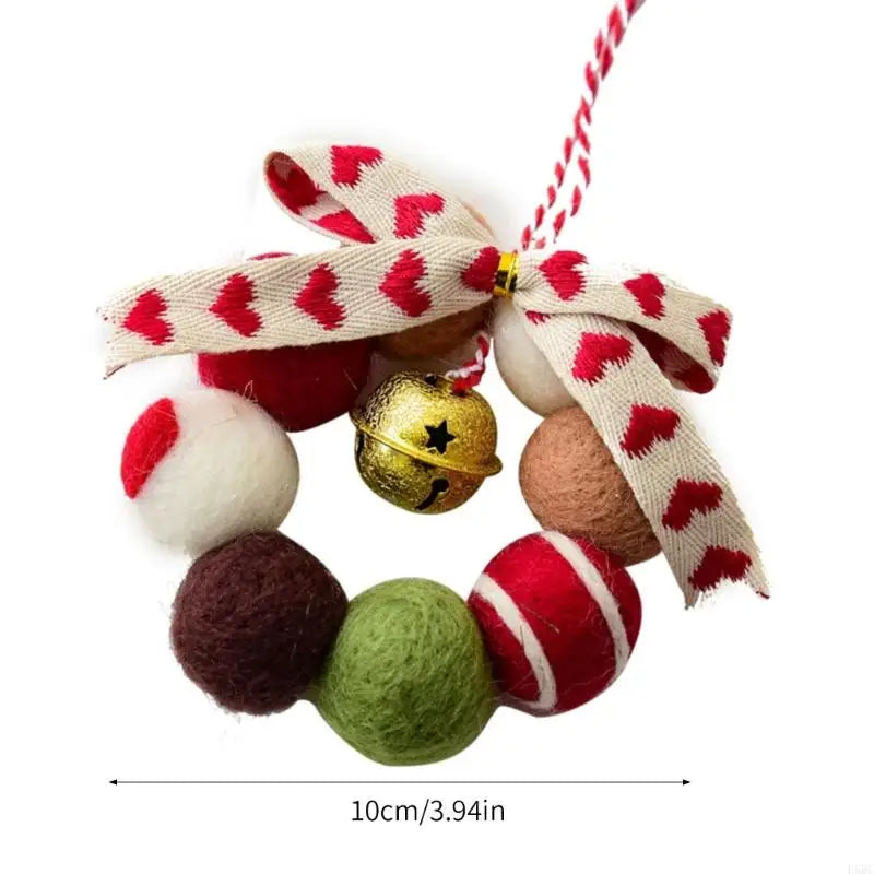 Handmade Mini Christmas Wreath Ornament Wool Felt Decors Soft Ball