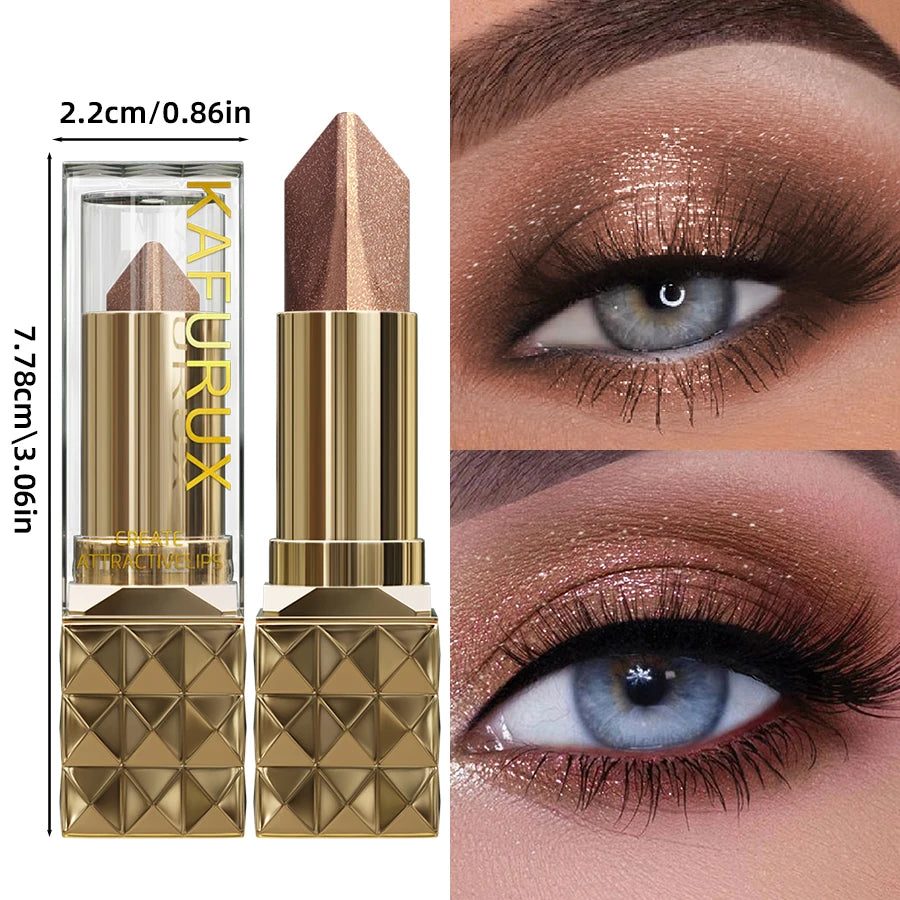 Two Eye Shadow Stick Velvet Shimmer Makeup Durable Waterproof