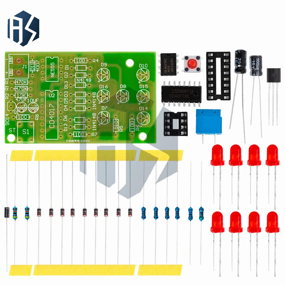 Electronic Dice Led Parts Cd4017 Ne555 DIY Production Reverse Zpaxo