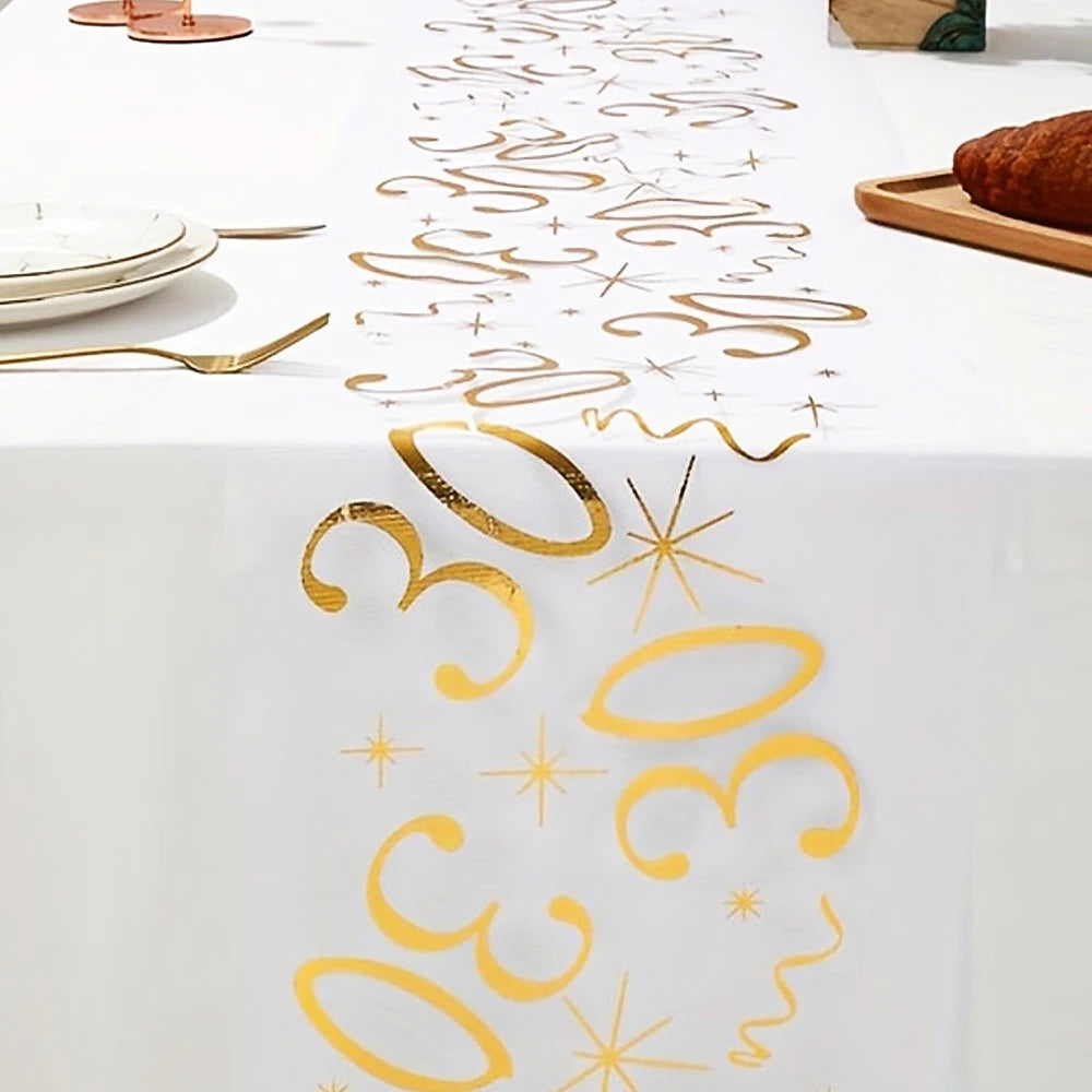 30th 40th 50th Birthday Table Runner Decor 30 40 50 60 Party Supplies