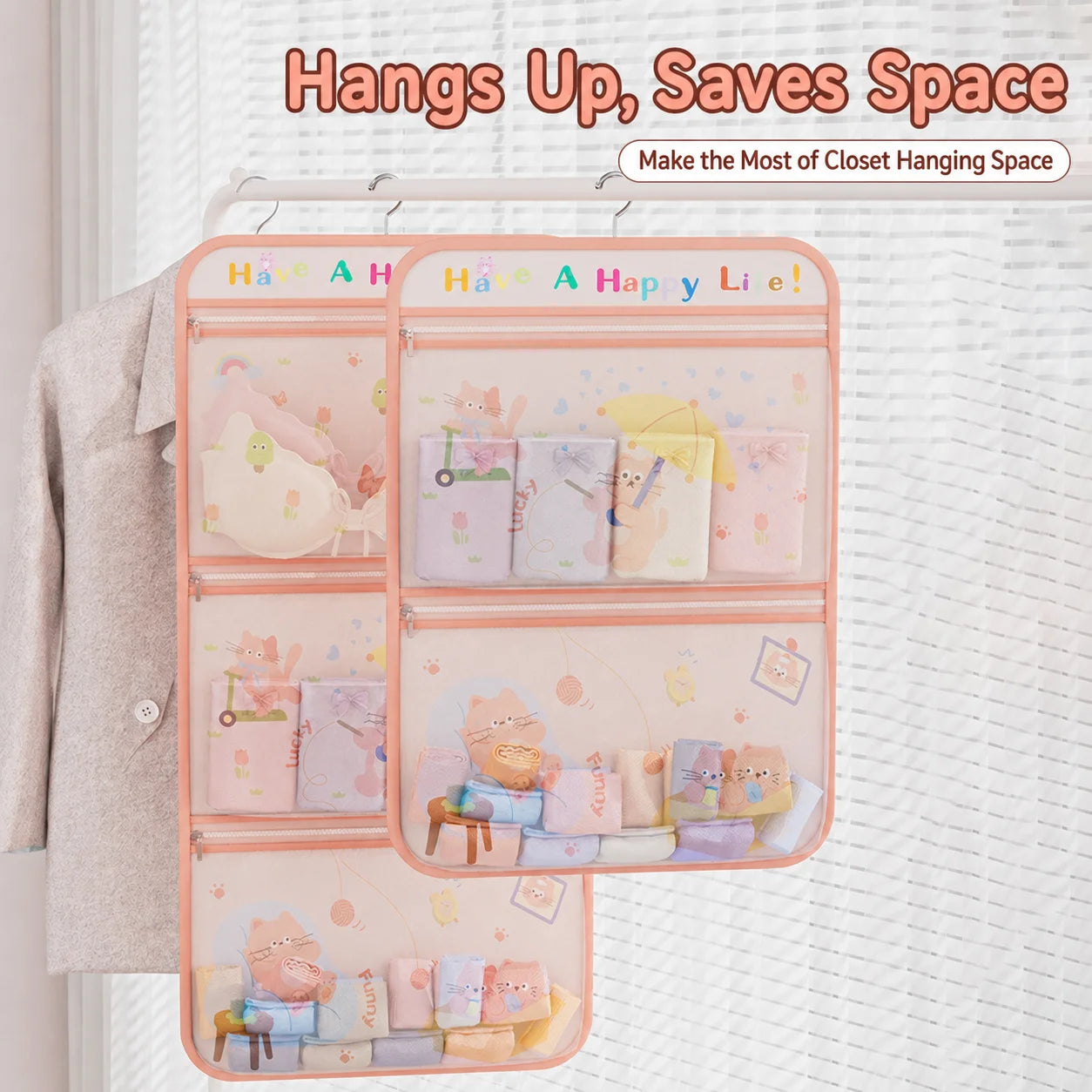 Multi-Layer Hanging Mesh Organizer – Closet & Wardrobe Storage Hanging Closet Organizer Zpaxo