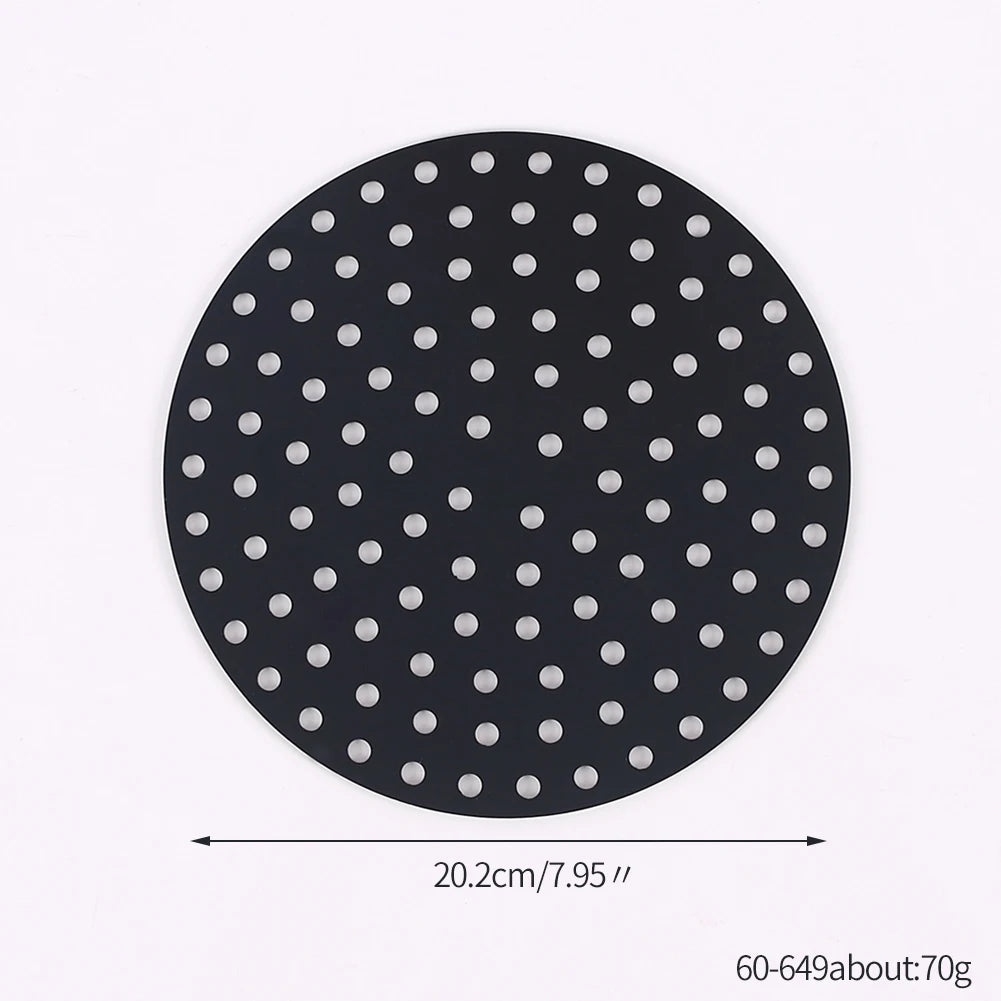 Air Fryer Silicone Liner Mat Reusable Non-Stick Baking Mat Round Square Kitchen Air Fryer Accessories Zpaxo 8in black square