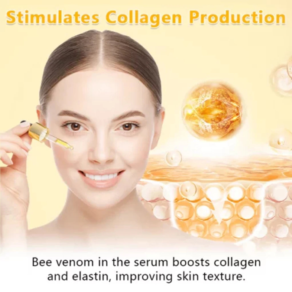 Bee Venom Anti Aging Facial Serum Bee Complex Wrinkle Reducer Intensive Firming Treatment for Dry Skin Brightening Hydration15ml Zpaxo