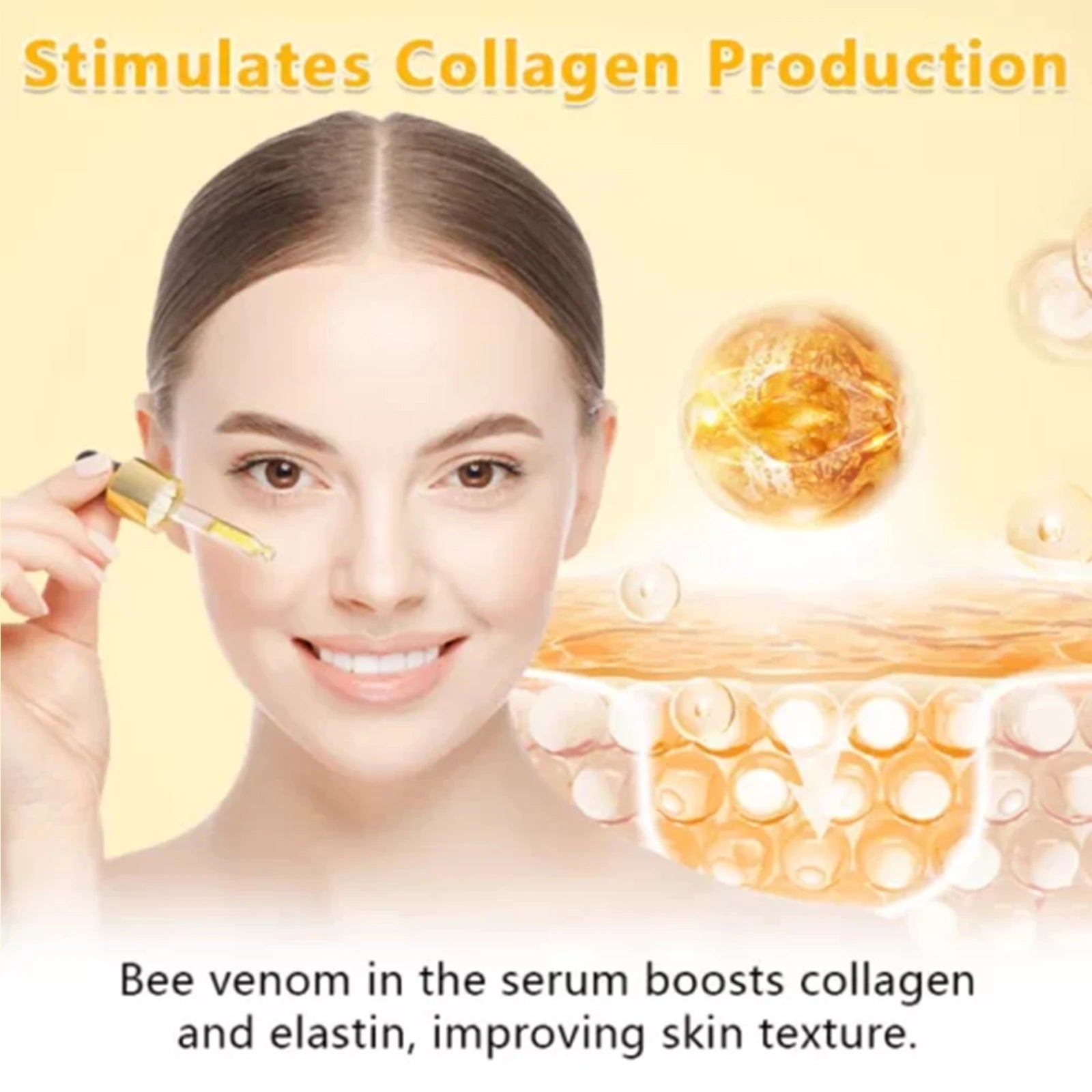 Bee Venom Anti Aging Facial Serum Bee Complex Wrinkle Reducer Intensive Firming Treatment for Dry Skin Brightening Hydration15ml Zpaxo
