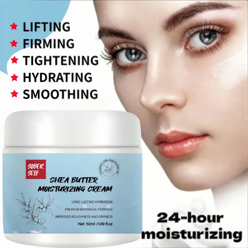 Shea Butter Hyaluronic Acid High‑Moisture Face Cream 50ml Dry Skin Savior Deep Nourishing Skin Care Zpaxo