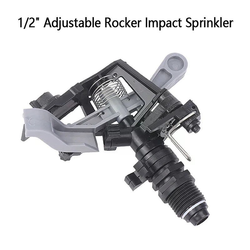 Agriculture Watering Nozzle Lawn Irrigation Watering 360 Degrees Rotary Jet 1/2"Adjustable Rocker Impact Sprinkler Garden Zpaxo