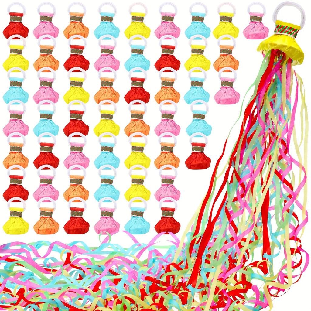 Hand Throw Streamers Colorful Ribbon No Mess Confetti Crackers