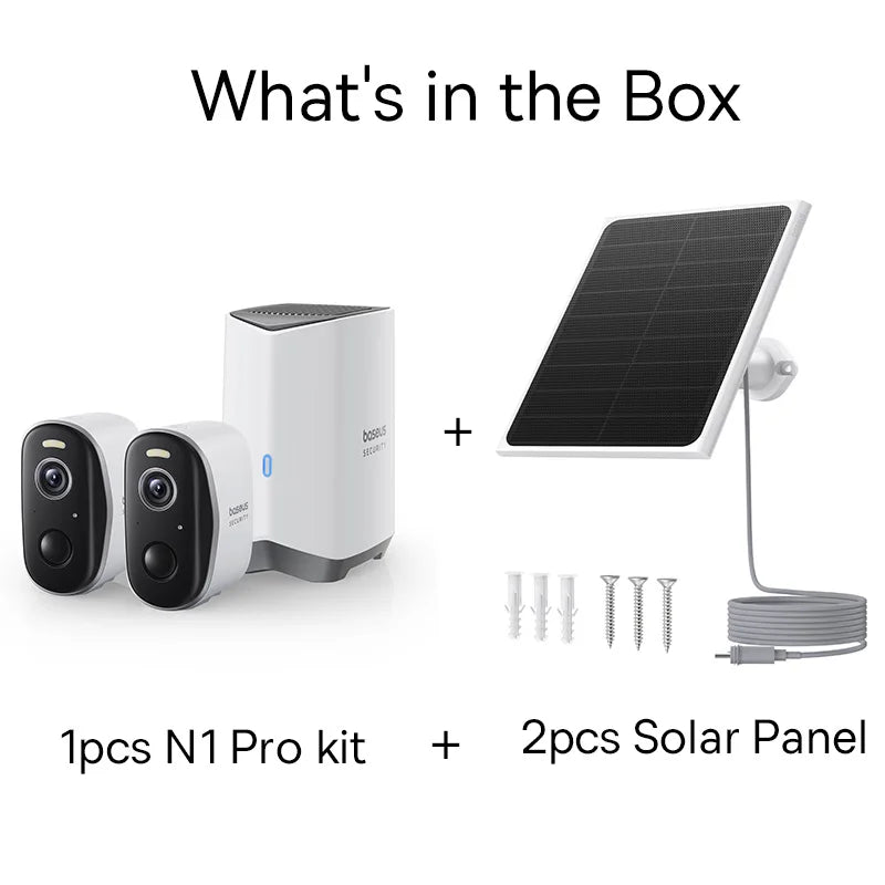 Baseus Security Protection N1 2K Outdoor Camera Wireless Home Night Zpaxo With 2 Solar Panel