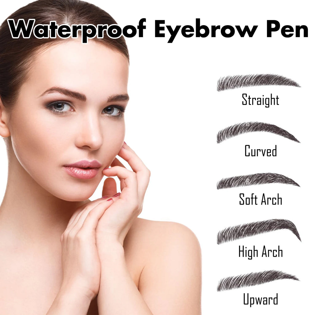 4 Point Eyebrow Pencil 4 Prong Tip Eyebrow Pen 4 Fork Eyebrow Pencil Waterproof Liquid Eyebrow Pencil Long Lasting Like Real Zpaxo