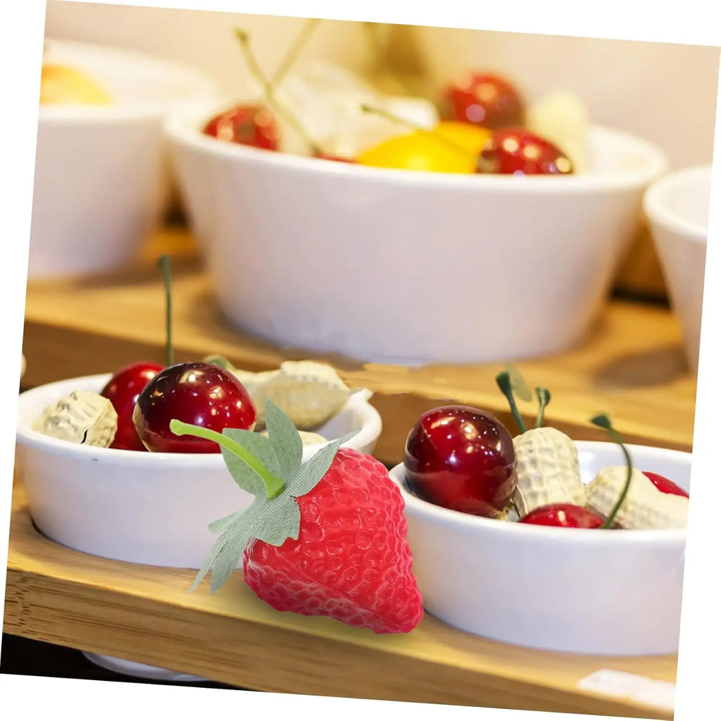 Matte Artificial Strawberries – Fake Fruit Décor & Photo Props