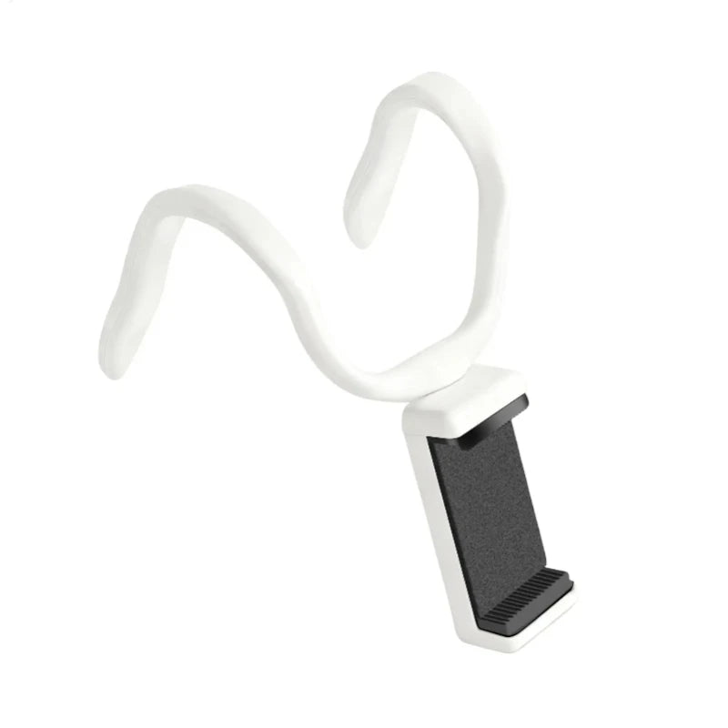 Phone Holder For Treadmill Folding Cellphone Bracket For Gym Hose Design Bendable Treadmill Phone Stand For Shopping Cart Zpaxo White