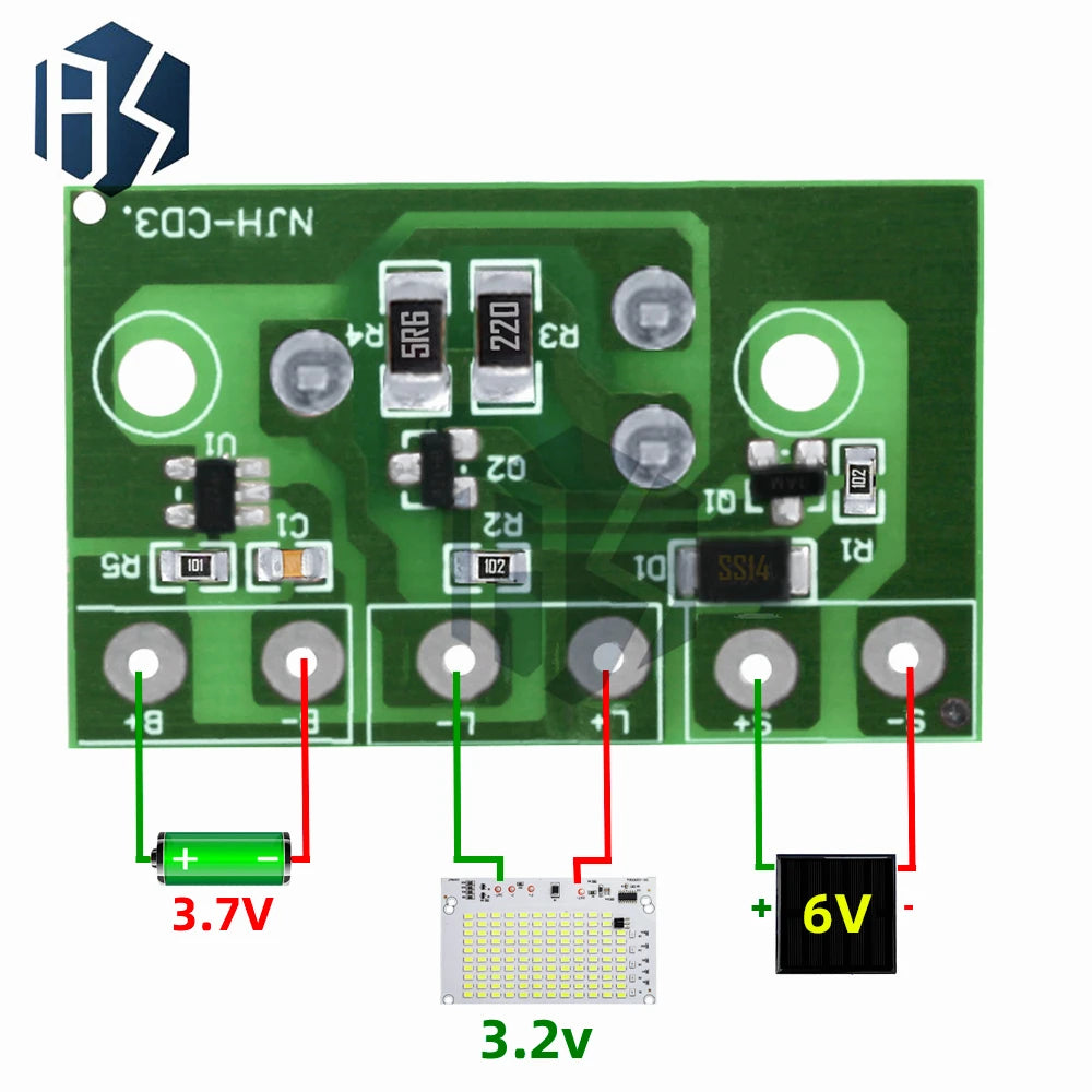 3 7V Light-activated Solar Lamp PCB Module Switch-equipped Arduino Zpaxo