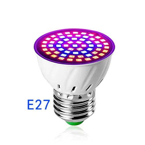 LED Grow Light Bulb E27 220V Full Spectrum 60/80LED Plant Lamp for Indoor Garden Seedling Greenhouse Hydroponics Grow Tent Zpaxo 220V E27 E27 60LED