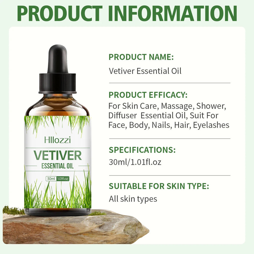 Vetiver Essential Oil Pure Relieve Stress Suitable Aromatherapy Zpaxo