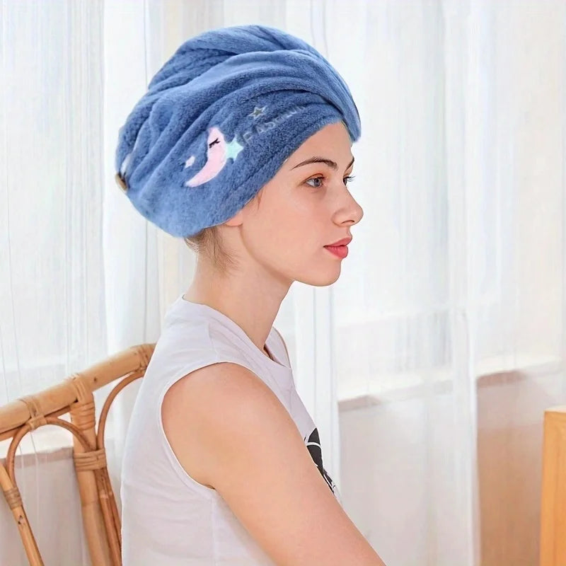 Soft Microfiber Hair Towel Absorbent Fast Drying Anti-frizz Static