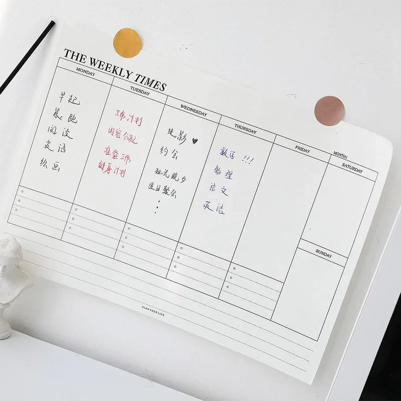 Weekly Planner Monthly Undated Agenda Notebook Schedules Study Korean