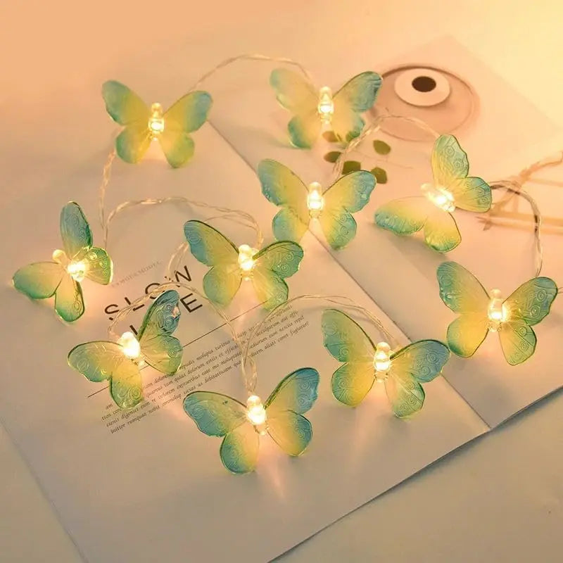 Butterfly-shaped Solar String Lights LED Fairy Indoor Outdoor Garden