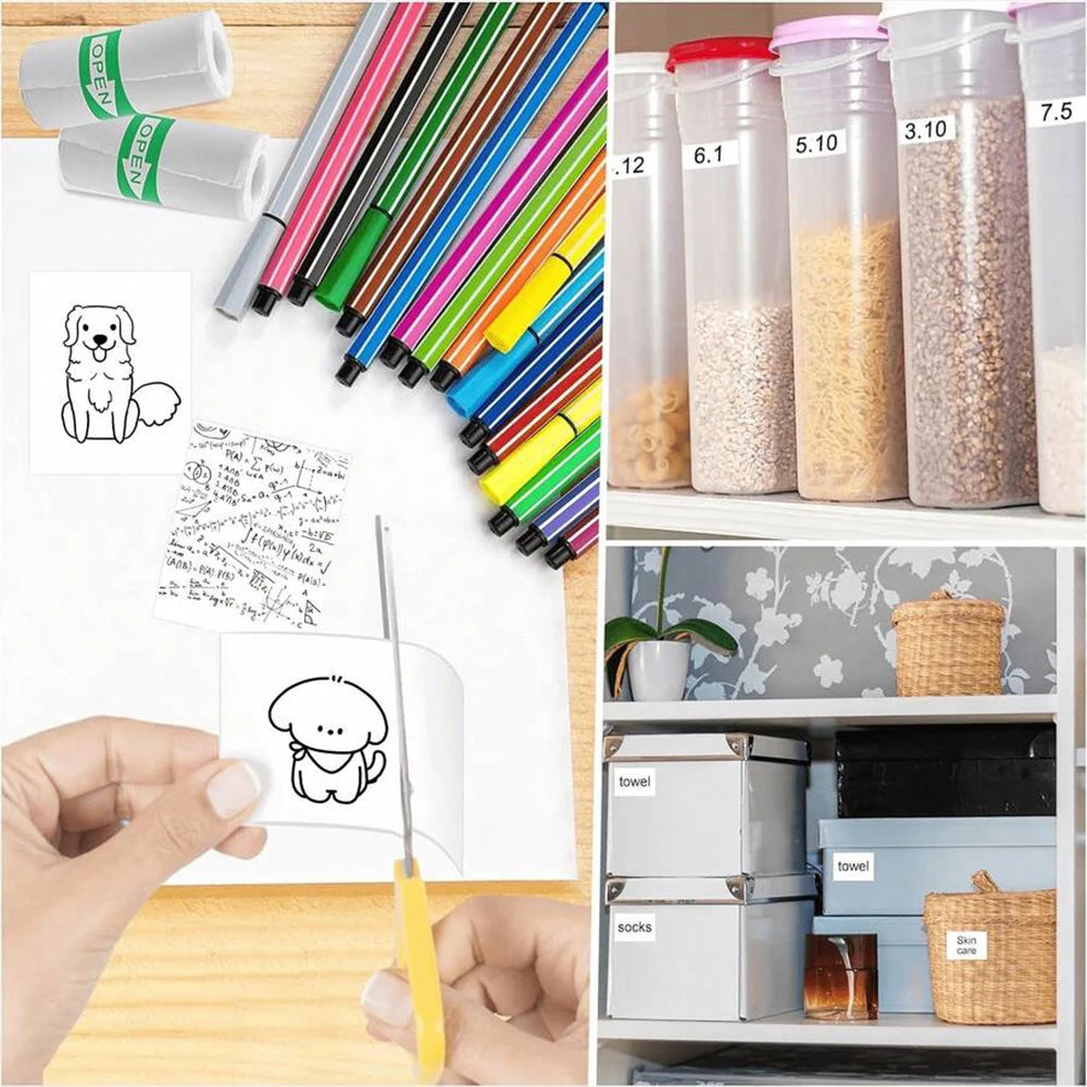 5/10/20 Rolls White Mini Printer Sticker Paper 57*25MM for Mini Printer Instant Print DIY Scrapbook Self-Adhesive Photo Labels Zpaxo