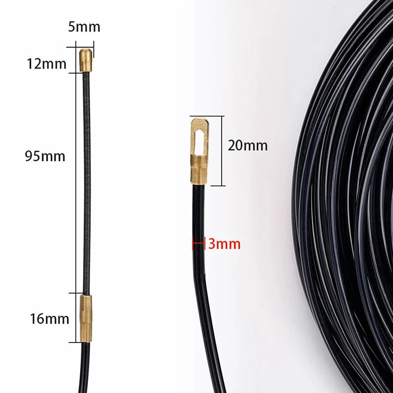 5 15 20 30M Cable Puller Guide Push Nylon Wall Wire Lead Electrician