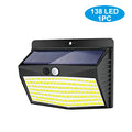 Solar Lights Outdoor 138 LED with 3 Lighting Modes Motion Sensor Solar Wall Lights IP65 Waterproof Solar Powered for Garden Zpaxo 138 LED 1PCS