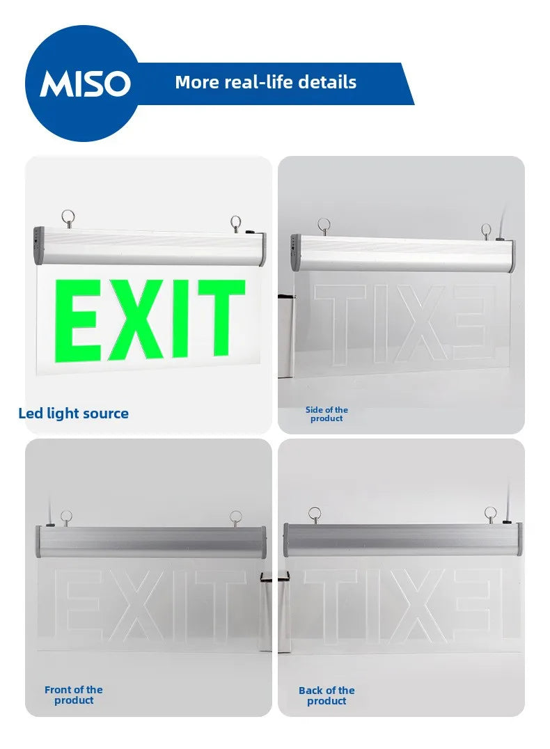 LED Emergency Exit Sign – Self-Luminous, Battery Backup, IP65 Emergency Exit Sign Zpaxo
