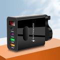 45W 4-Port USB-C Fast Wall Charger | QC 3.0 & PD Display USB Wall Charger Zpaxo UK Black