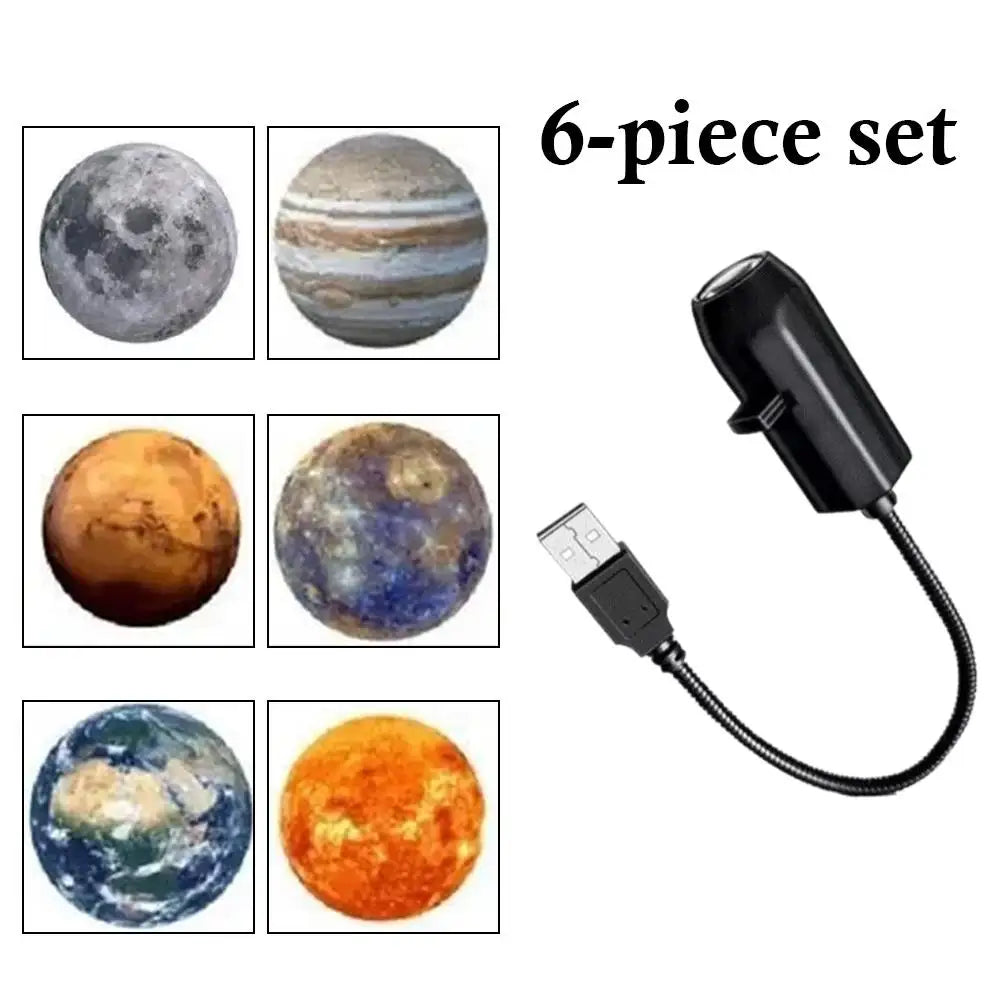 USB LED Star Moon Projector Lamp Rotating Planet Night Light Romantic Bedroom Decor Gift for Kids Adults Zpaxo 6 Piece Set