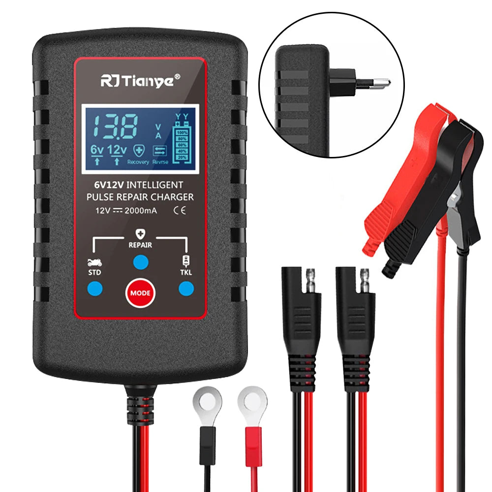 Smart Battery Charger Motorcycle Lawn Mower Car Automatic Float 6V
