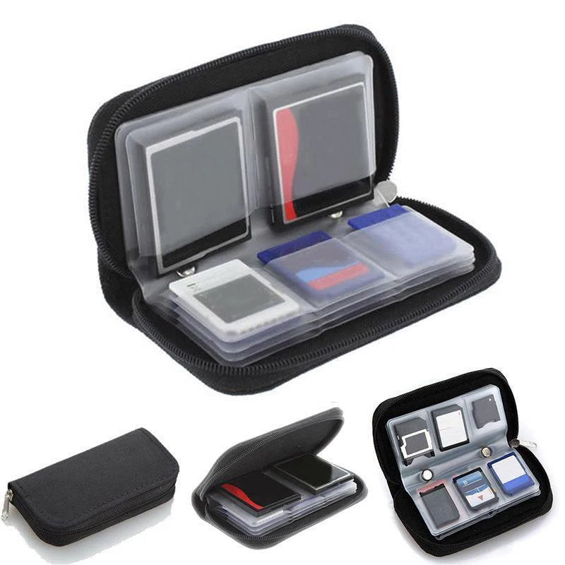 Memory Card Storage Bag Carrying Case Holder Wallet 22 Slot CF SD Zpaxo