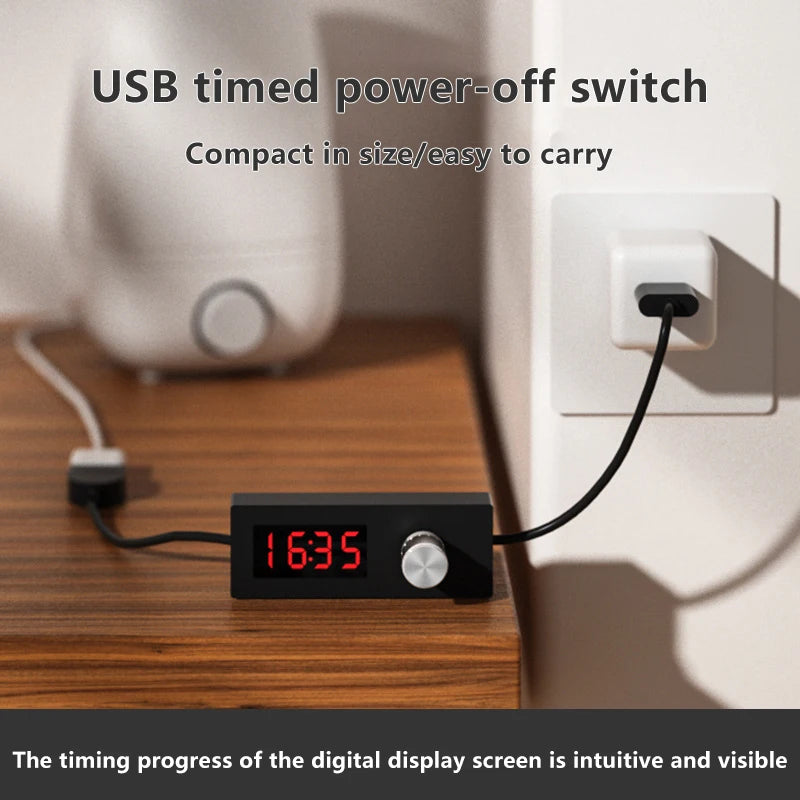 24h Automatic Shutdown Timer Digital Countdown USB Switch Cable Wire Zpaxo