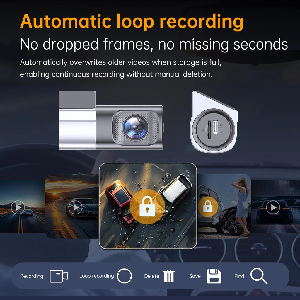 1080P Wifi Dashcam Vehicle Recorder APP Control Smart Car Dash Camera Zpaxo