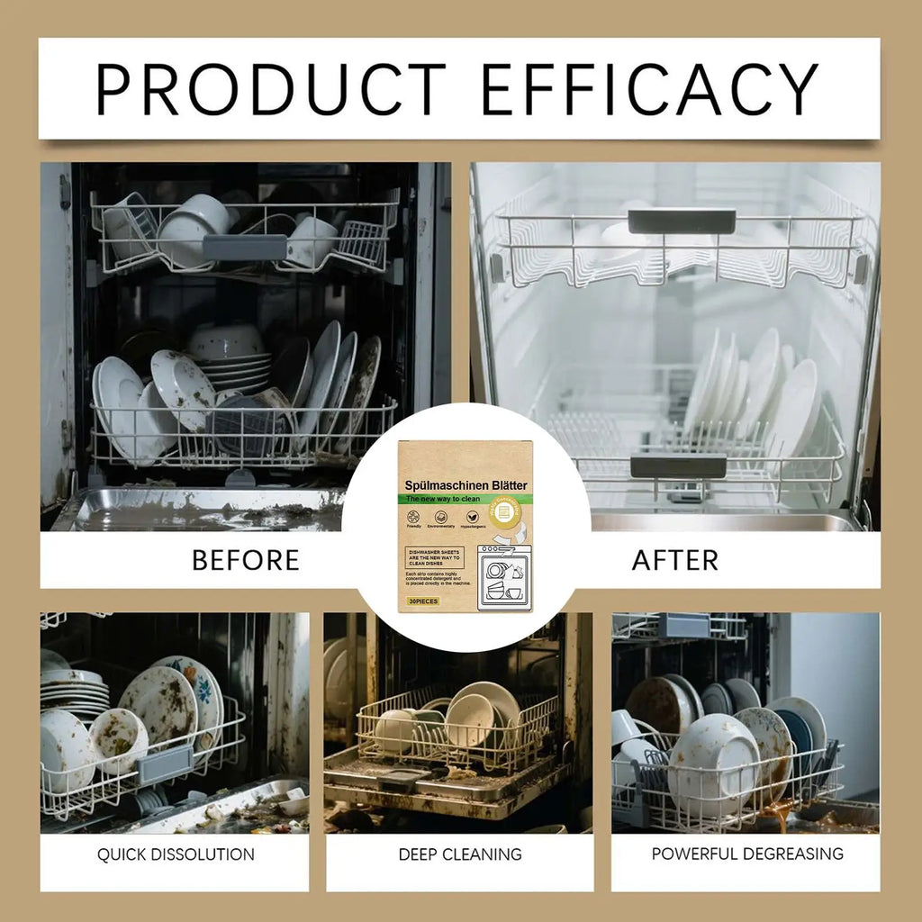 Eco-friendly Dishwasher Detergent Sheets Natural Cleaning Strips