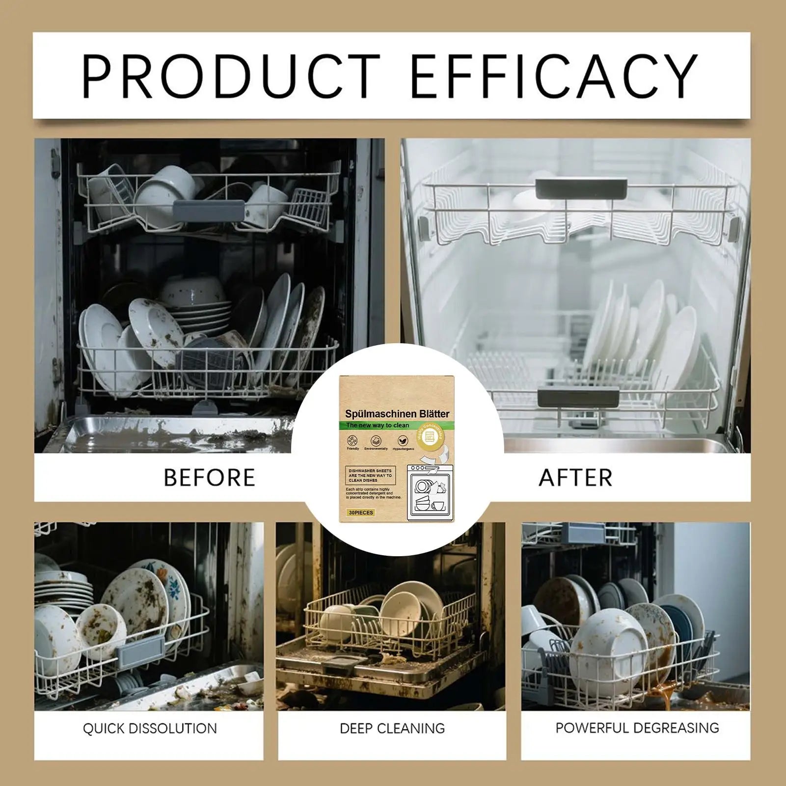 Eco-friendly Dishwasher Detergent Sheets Natural Cleaning Strips