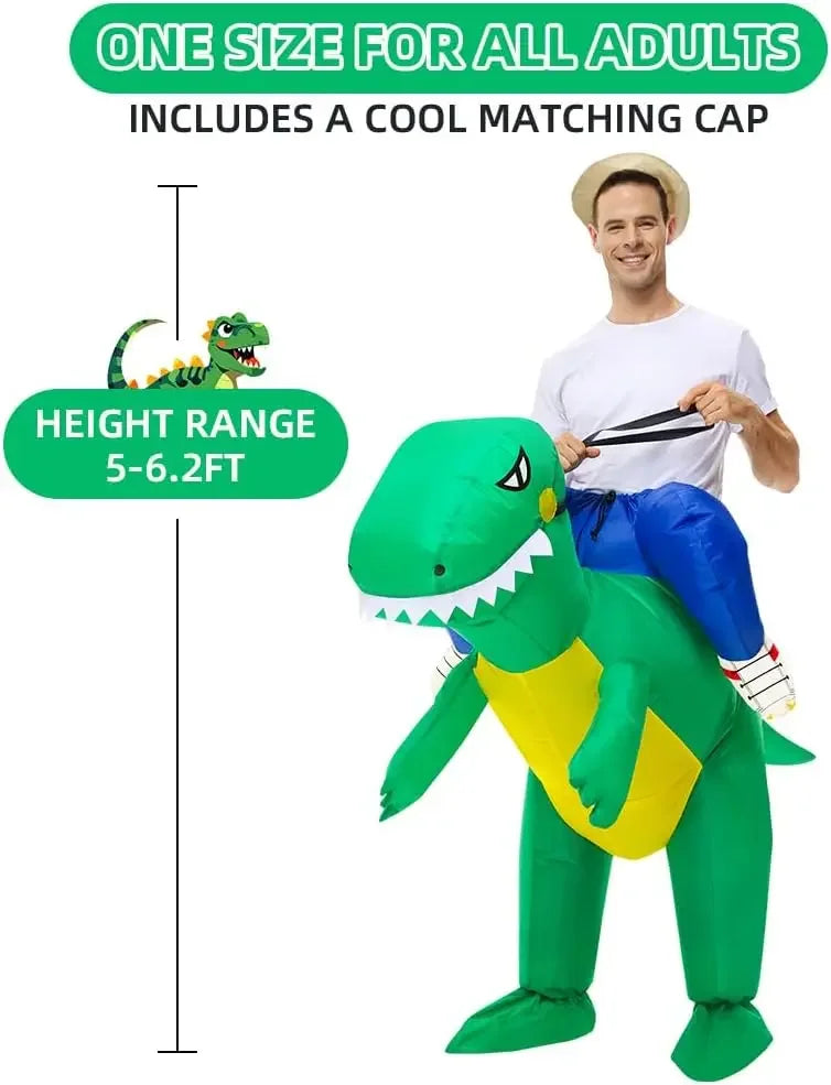 Halloween Adult Ride-on Dinosaur Costume Funny Cosplay Walking Suits