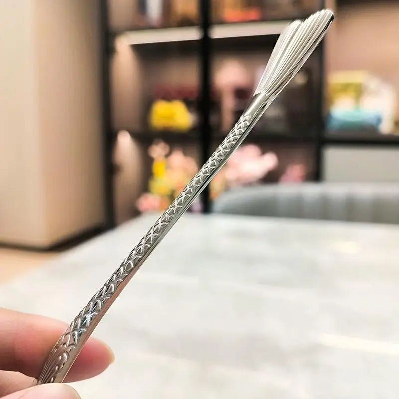 2Pcs Stainless Steel Creative Fish Tail Dining Spoon Fork Eating Spoon Face Children'S Fork Dessert Fruit Fork Dinnerware Set Zpaxo