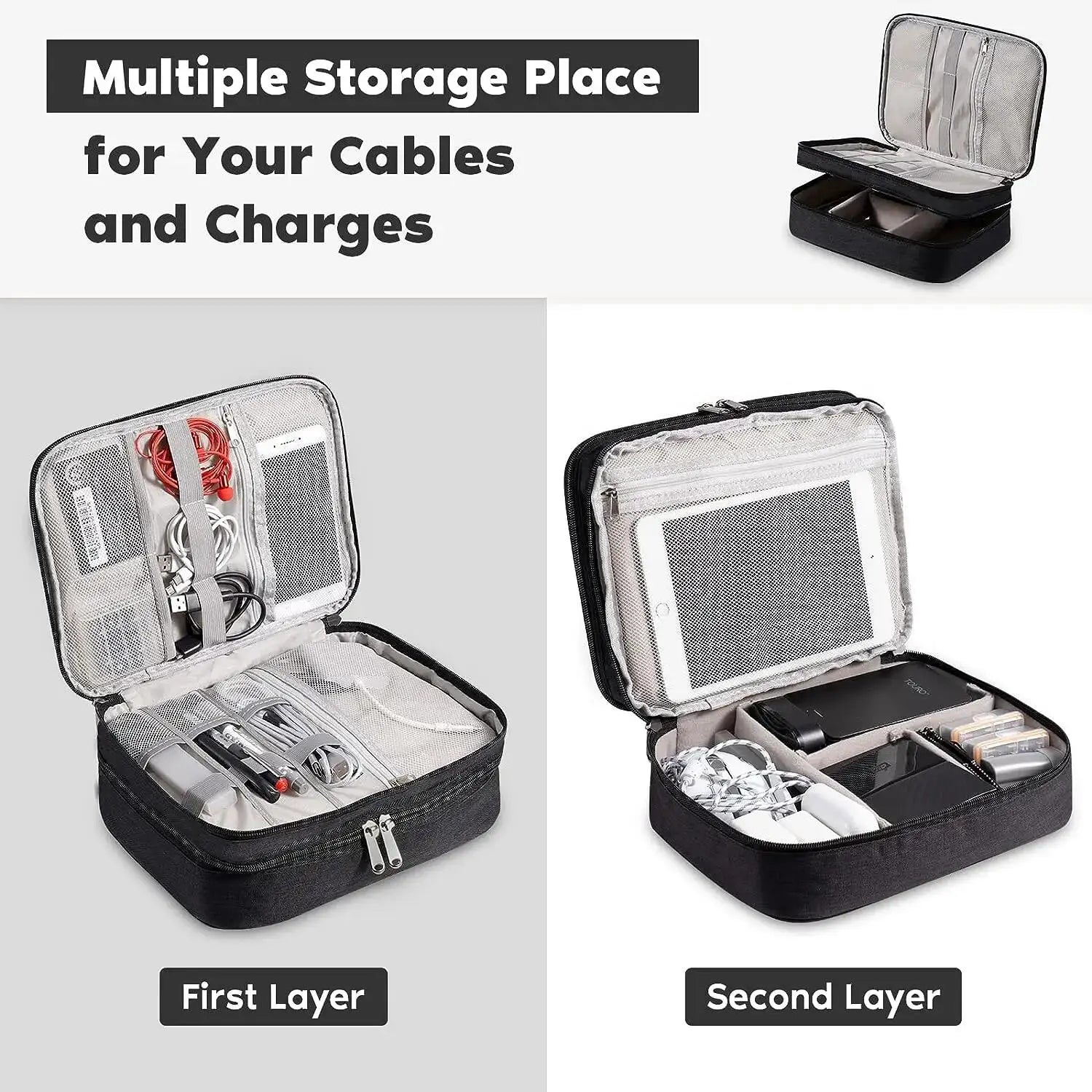 Travel Cable Storage Bag Portable Waterproof Digital Electronic Storage Bag USB Data Cable Charger Plug Storage Cable Bag Box Zpaxo